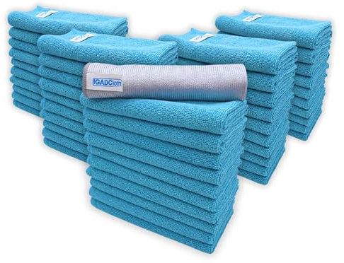 50 +1 free glass cloth, 40x40cm IGADCloth, Blue Microfibre Cleaning Cloths, Durable Cleaning Cloths for a Pristine Clean, Ideal Microfiber Cloth for all Surfaces