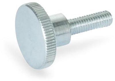 Ganter Normelemente | Hohe Rändelschrauben - DIN 464-M2-10-ZB | Gewinde M2 | Gewindelänge: 10mm | Stahl verzinkt | 5 Stück