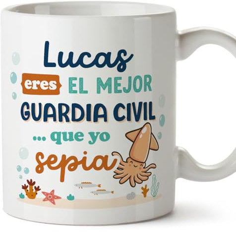 MUGFFINS Tazas Personalizadas para GUARDIA CIVIL hombre - En Español - Mejor que yo Sepia - 11 oz / 330 ml - Regalo Personalizable original y divertido