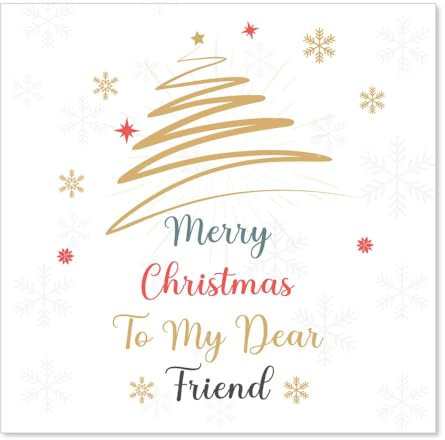 Papa Prints® Besondere Freunde Weihnachtskarten 2024 (145x150mm) Freund Weihnachtskarte Weiblich Besondere Weihnachtskarte Freund mit Umschlag Besondere Weihnachtskarten für besondere Freunde