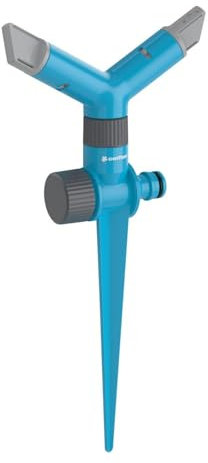 Cellfast Ideal 50-416 Rasensprenger, Gartensprenger, 2-Armiger Kreisregner mit 8 Auslauföffnungen, Beregnete Fläche Max 154 m2