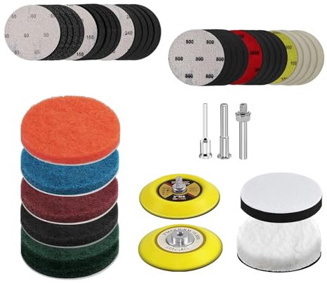 Scheinwerfer-Restaurierungs-Kits, Schleifscheiben, Scheuerschwämme für elektrische Bohrmaschinen, sonnenbeschädigte Scheinwerfer, Politur Scheinwerfer, transparent, 42 Stück