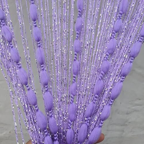 Perlenvorhang 1 Stück Ballvorhänge, Streifen, Mehrfarbig, Klassische Linie, Vorhang, Jalousien, Volant, Raumteiler, Türdekoration (Color : Light Purple)