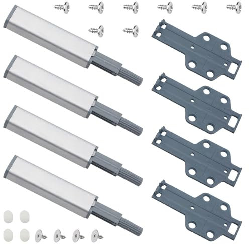 4 Stück Drucktüröffner, Push to Open Türöffner, Push to Open, Drucktüröffner Push to Open, Drucköffner Schranktür, Drucktüröffner Schrank für IKEA BESTA Schrank Push to Open Türen Tip On