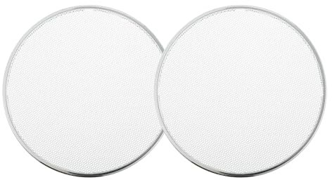 ACROPIX Universal 5 Car Speaker Grills Cover Mesh Round 5 Inch Audio Speaker Subwoofer Guard Protector Case Iron Plating Silver Tone White - Pack of 2