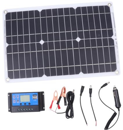 ANDRESLAD 18w Panneau Solaire Monocristallin Flexible Avec Contrôleur Chargeur Solaire Portable Pour Activités De Plein Air Et Recharge De Batterie De Voiture