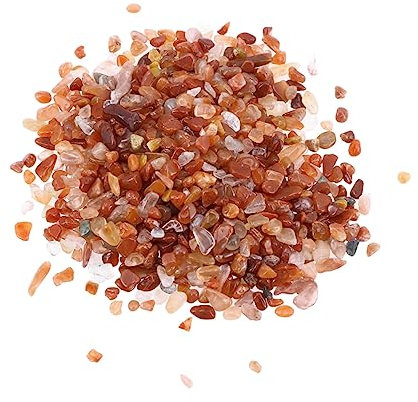 Yardwe 100g Gravier Décoratif pour Aquarium Pierres Polies Rouges Naturelles Cornaline Galets sans Bords pour Bassin Et Terrarium Décoration Sécurisée Poissons