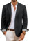 PJ PAUL JONES Herren Anzugjacke Sakko Regular Fit 2 Knöpfe Einfarbig Freizeit Blazer Sportlich Männer Anzug Schwarz L