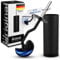 URIGINAL® Klobürste mit Randreiniger - Toilettenbürste/WC Bürste für eine gründliche Reinigung - Schwarz/Silber - Klobürste Edelstahl mit Lotus-Effekt - Harte Borsten für eine maximale Hygiene