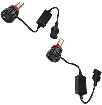 Yctze Ampoules de Phare LED 3 Couleurs, Phare LED à Faisceau Haut et Bas étanche Plus Lumineux, DC 1224 V avec Ballast pour Différents Modèles de Voiture, Système de (H8/H9/H11/H16 (2
