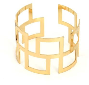 Uwiyo Gold Offener Armreif Große GoldarmbäNder Breiter Damen Armspange Manschette Armreif Gold Open Front Armband Innendurchmesser 60 mm (Gold#12)