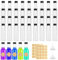 Liwein Bouteilles de Liqueur en Plastique, Mini Bouteille,Bouteilles Miniatures,Mignonnettes Alcool,Bouteilles en Plastique Vides avec Entonnoirs et Étiquettes (Bouchon noir-30ml-50pcs)