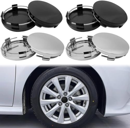 SZPXXX 4 Stück Radnabenkappen für 56mm Citroen C4 Grand Picasso Limousine C3 C5 Berlingo, Radnabenkappen aus hochwertigem ABS,Radnabenabdeckung,nabendeckel,radnabenabdeckung,Black