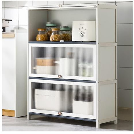 Vitrine en verre pour collections et livres sur pied pour le salon avec design anti-poussière (106 x 60 cm)