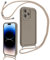 Yoedge Crossbody Case for iPhone 15 Pro Max 6.7 with Strap,Khaki Mobile Phone Lanyard Neck Pouch,Soft Silicone Shockproof Protection Front and Back Cover,for Girls Women Cases, for iPhone 15 Pro Max