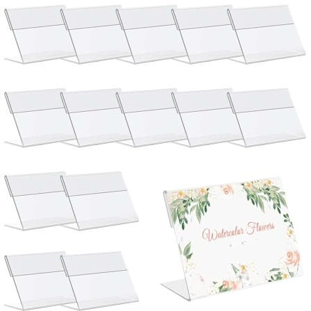 8 cm Porte Étiquettes, 60 pièces Transparent Acrylique Signe, Porte-étiquette Transparent, Porte-étiquette transparent en acrylique, convient pour la maison, le bureau, l'hôtel, le restaurant, le café