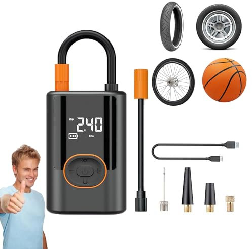 Aircore S1 Smart Portable Tire Inflator, 150 Psi Electric Bike Pump,Cordless Tyre Inflator Rechargeable with Digital Display,Tyre Inflator Air Compressor for Car,Bike,Motorbike,Ball (Wireless)