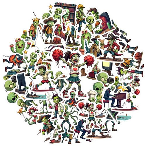 35Pcs Vivid Zombie Stickers Waterproof Zombie Sticker for Water Bottle Laptop Phone Cases Planner Skateboard Luggage Helmet Party Favor Decor Ideal for Adults Teens Teacher Rewards C4C1K1A