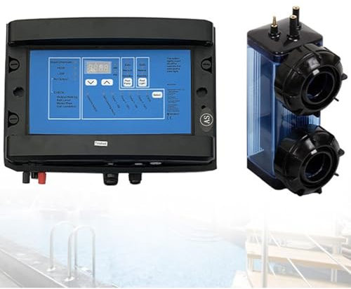 Clorador de piscina para el hogar, clorador salino electrólisis con sonda de caudal, equipo de tratamiento de agua, accesorios para piscinas.,50g/h