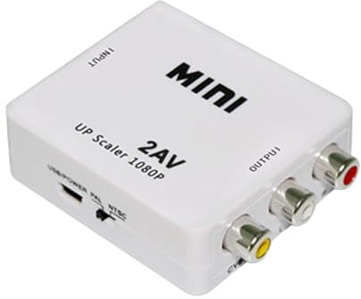 Genérico AV To Converter Adapter, Composite CVBS Video Audio Converter For Connecting Set-Top Box To Older TV, Supports PAL NTSC, Easy Plug and Play, Seamless Connection