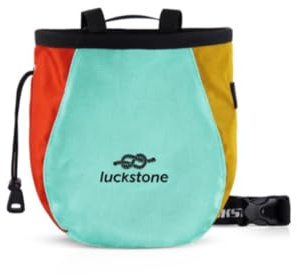 Pegciuho Kletterchalkbeutel, Chalk Tragetasche, Aufbewahrungstasche für Kletterausrüstung Zum Bouldern, Grün Rot Gelb