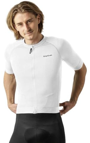 GripGrab PACR Radsport Kurzarmtrikot Herren - Sommer Rennrad Aero Trikot | Leichtes UV-Schutz Radtrikot mit UPF 50, Mesh-Gewebe für Hitze, 3 Rückentaschen & Reißverschlussfach, Raw-Cut-Ärmel Design