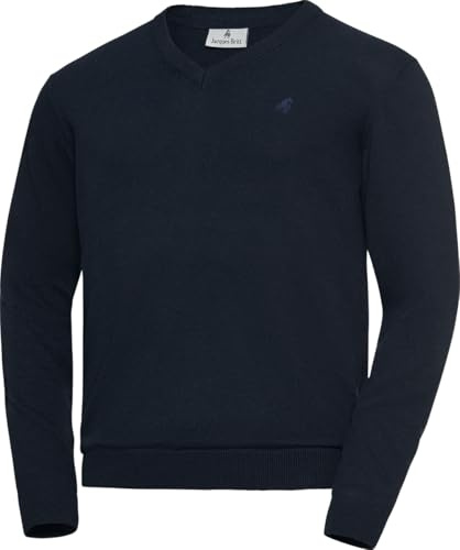 Jacques Britt Herren Pullover mit V-Ausschnitt, weicher Baumwoll-Strick, atmungsaktiv und warm für Herbst und Winter, Elegante Passform, bequem für Alltag, Gr. M–3XL