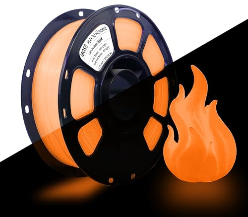 iBOSS Luminous PLA+ Filament 1,75mm Glow in the Dark Orange, 1kg Spule, Maßgenauigkeit ±0,02mm, kompatibel mit den meisten 3D-Druckern,Day&Glow Orange