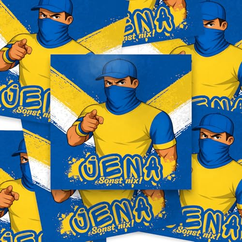 100x Jena Sticker/Aufkleber 'Sonst nix!'/ Fußball Fanartikel/ 10,5x10,5 cm/PVC/wetterfest