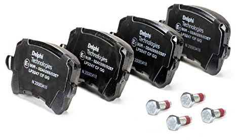 DELPHI LP3247 Bremsbelagsatz Bremsbeläge Hinten mit Zubehör Kompatibel mit VW TIGUAN 5N