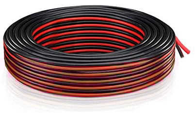 Electrical Wire 18 AWG - Extension Electric Cable 2 Cord (21.3 Meter Red + 21.3 Meter Black) Low Voltage DC Wire Hookup Copper Stranded For LED Strip, Lighting, Power Supply, Auto, Boat, By Brightfour