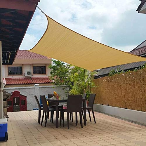 Jesasy Voile d'ombrage rectangulaire 3 x 6 m en Tissu pour terrasse, Jardin, piscines, Couleur Sable