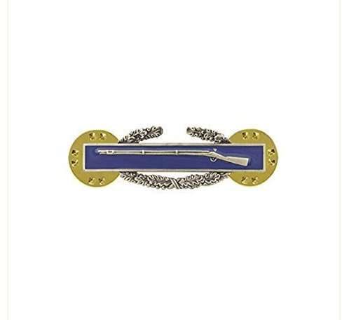 Insignia de vestir del ejército: Primer premio de infantería de combate, miniatura, plateado oxidado, Plata, No es una piedra preciosa