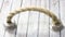 LGM-Beschlag Möbelgriff Rope, Landhaus, Vintage, Seil, Kunststoff metallisiert - warmgrau, Schnur - beige, 165 mm x 50 mm x 37 mm, LA 128 mm, 51532