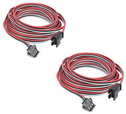 zmtyuguan 2 pcs/pack 3M 9.84ft 3 Pin JST SM Male Female Plug LED Connector Cable For WS2812B WS2811 SK6812 Symphony LED lights with connectors,SM3P buckle free welding plug light controller wire