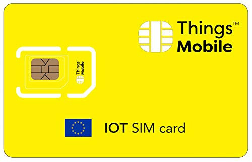 Daten-SIM-Karte IOT Europa - Things Mobile - mit weltweiter Netzabdeckung und Mehrfachanbieternetz GSM/2G/3G/4G. Ohne Fixkosten und ohne Verfallsdatum. 10 Guthaben inklusive