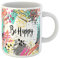 Awowee Coffee Mug Inspirational Be Happy on Funny Joyful Bright Colored Brush 11 Oz Ceramic Tea Cup Mugs Best Gift Or Souvenir For Family Friends Coworkers