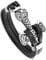 PiercingJak Mens Viking Thor's Hammer Mjolnir Bracelet Stainless Steel Celtic Knot Hammer Black Genuine Leather Bracelet Viking Wristband for Men 1