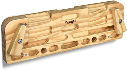Yes4All Trainingsboard Kletterboard Fingerboard, Griffboard für Einsteiger Klettertraining, hangboard, Handstärker, Boulder Trainingsgeräte zum Trainieren von Finger, Griff & Klimmzug, Telefonablage