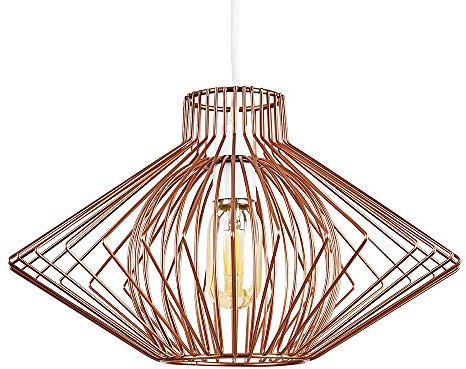 MiniSun | Geometric Design Copper Wire Basket Ceiling Light Shade | Pendant Lights, Home Décor & Improvement Essential | 365mm Shade Width