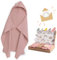 Räuberella® Kapuzenhandtuch-Baby in Alt-Rosa I 75x100cm I Musselin-Badetuch-Baby aus 100% Bio-Baumwolle I Saugfähiges Babyhandtuch mit Kapuze I Badehandtuch-Geschenkset inkl. Verpackung & Karte