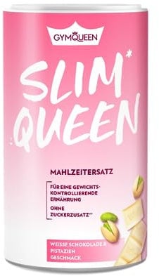 GymQueen Slim Shake 420g, Weiße Schokolade & Pistazie, Diät-Shake zum einfachen Abnehmen, Mahlzeitersatz mit Vitaminen und Nährstoffen, 250 kcal pro Portion & ohne Zucker-Zusatz