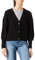 VERO MODA Damen Vmlea Ls V-Hals Manchet Cardigan Noos Strickjacke, Schwarz, M EU