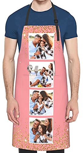EAQ Personalisierte Schürzen für Frauen und Männer Customized Schürzen mit Foto Schürze Personalisierte für Kochen, Servieren, Coffee Shop
