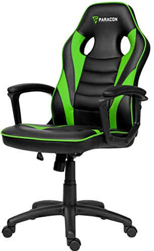 Paracon Squire | Gaming Stuhl Bürostuhl Chefsessel Schreibtischstuhl Drehstuhl Racing Ergonomisch mit Neigungsfunktion, Gepolsterte Armlehnen | Grün