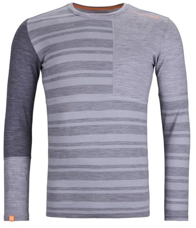 ORTOVOX 185 Rock'n'Wool Long Sleeve M - Vielseitiges, bequemes Longsleeve aus feiner Merinowolle für Wintertouren - GRAU - Herren - XL