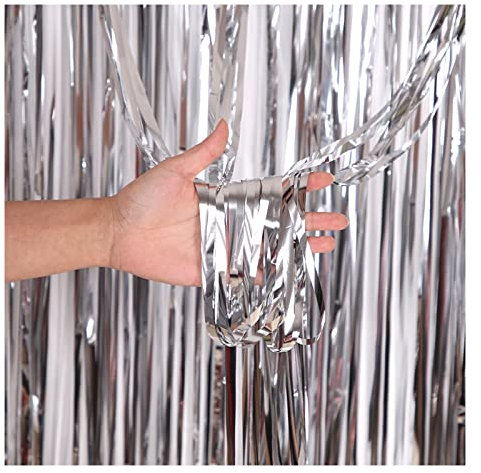 Worparsen Vorhang Regen Lametta leicht Anti-Dekoration Party Regen Lametta glatte Oberfläche breite Anwendung Silber