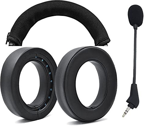 Ersatz-Ohrpolster + Mikrofon-Schaumstoffabdeckung für Corsair HS50/HS60/HS70 SE Gaming-Headset-Kopfhörer