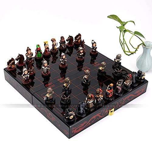 TIANYIA Schach Schach Holztisch Schachspiel Spiele Harz Klappschachbrett Weihnachten Geburtstag Premium Geschenke Unterhaltung Brettspiel Indoor Interessant