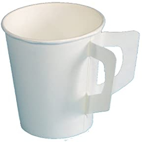 Pro DP 2000 Heißgetränkebecher Kaffeebecher Coffee to go Einwegtassen Glühweinbecher mit Henkel 180ml 0,18l weiß Papier+PE Ø73mm 79mm hoch